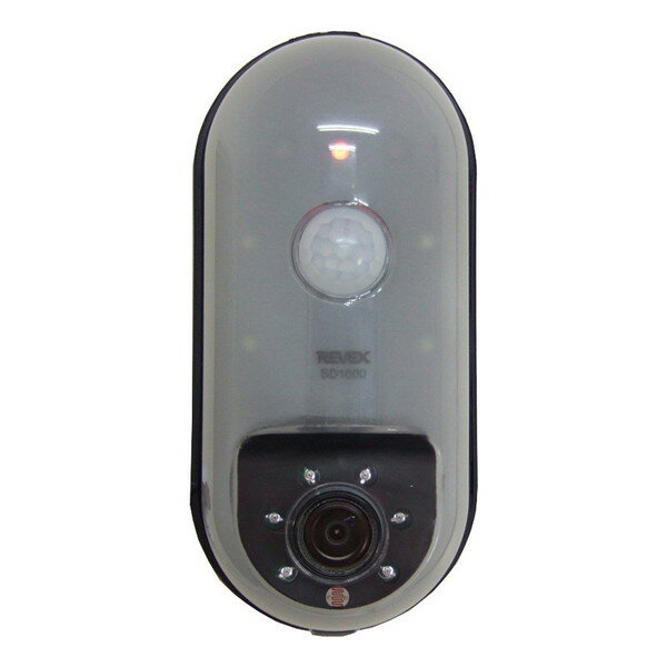 REVEX リーベックス SD1000 防犯カメラ 人感センサー SDカード録画式センサーカメラ 電池式 簡単設置 配線不要 人感センサー 赤外線LED 自動録画 動画モード 静止画モード LEDセンサーライト機能 夜間撮影 防犯対策